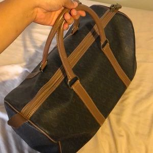 dior black brown honeycomb duffle bag